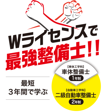 Wライセンスで最強整備士！最短3年で学ぶ