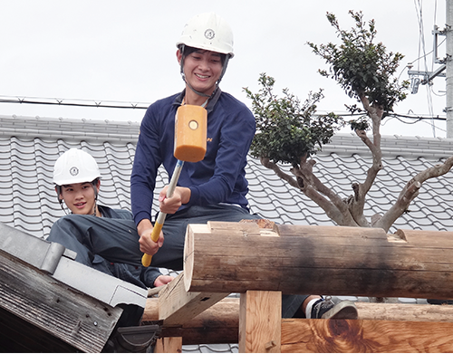 造園インターンシップの現場の様子