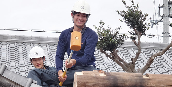 造園インターンシップの現場の様子