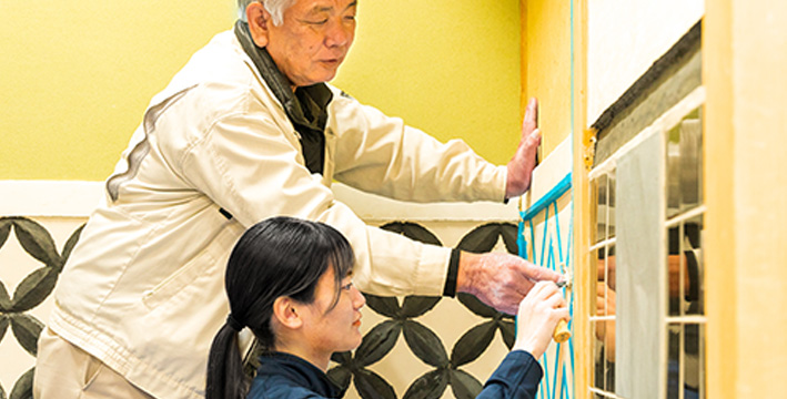 左官授業の様子