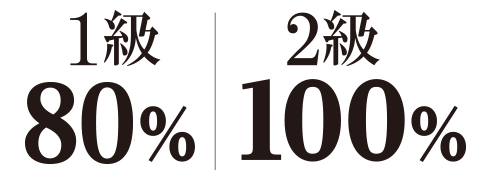 1級80%|2級100%