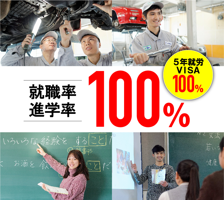 日本の専門学校で夢を実現、5年就労VISA100%、留学生就職率100%、大学・専門学校進学率100%